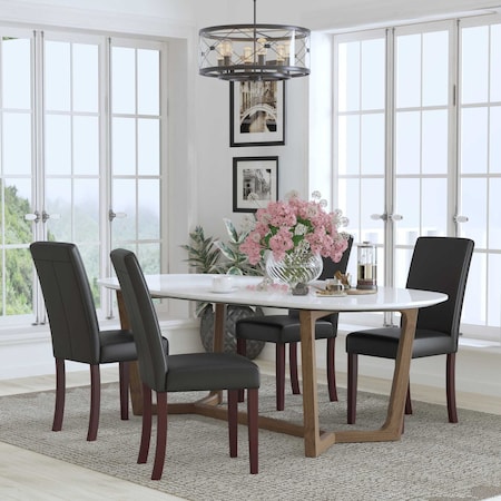 Flash Furniture 16 W, 19 L, 39 H 4-BT-350-BK-LEA-023-GG